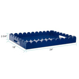 Rectangular Scalloped Riviera Tray - Blue