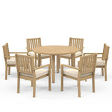 6-Seater All Weather Acacia Wood Patio Dining Set