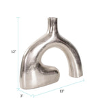 Shirin- Polished Silver Reverse Vase in Cast Aluminum- Tall