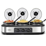 1.5 Qt Electric Triple Slow Cooker Crock Pot 4.5 Qt Kitchen