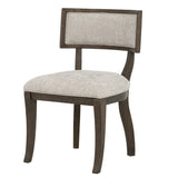 [Set of 2] Curve Back French Antique Dining Chair, Beige