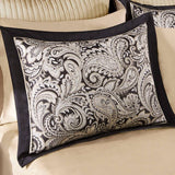 Paisley 12-Piece Complete Comforter Set and Sheet Set, Black
