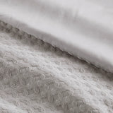 Waffle Weave Textured All Season Comforter Set, Light Grey