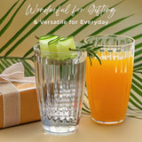 21 oz Clear Ribbed Acrylic Cups Set of 8
