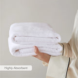 500GSM Turkish Cotton Quick Dry Plush Towel Set, White