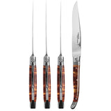 Goyon-Chazeau Set of 4 Tortoise Shell Laguiole Steak Knives
