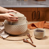 Kook Ceramic Nesting Bowls Set of 4, Ivory