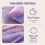 Watercolor Tie Dye Comforter Set with Throw Pillow, Purple