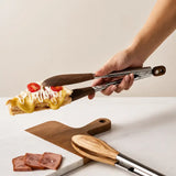 Walnut Wood Stainless Steel Kitchen Tongs