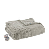 Sherpa Heated Bedding Blanket, Grey
