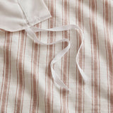 3 Piece Classic Stripe Down Pattern Duvet Set, Terracotta