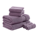 Turkish Cotton 6-Piece Bathroom Towel Set, Purple