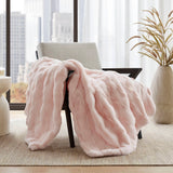 Faux Fur Velvet Throw 50x60", Pink