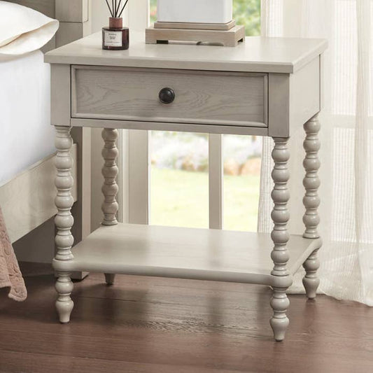 2-Drawer Storage Accent Chest w/ Turned Legs, Natural Ivory