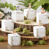 Pink Woodland Baby Favor Boxes Set of 24