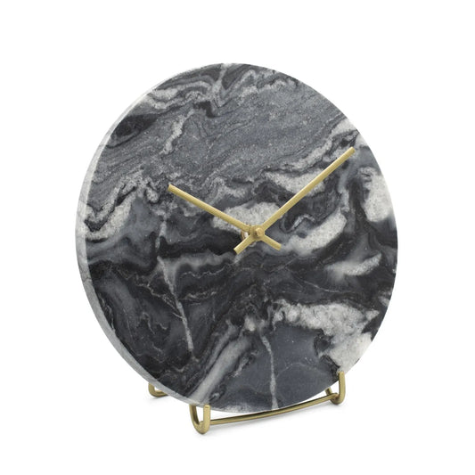 Piero Black Marble Clock