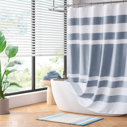 3M Scotchgard Water Repellent Shower Curtain, Dark Blue