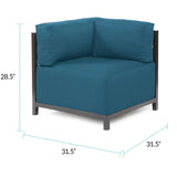Axis Corner Chair Seascape Turquoise Titanium Frame