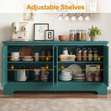 56" 4-Door Sideboard Cabinet – Adjustable Shelves