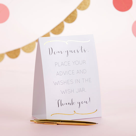 Iridescent Wedding Wish Jar with Heart Cards