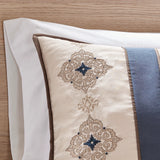 Jacquard Medallion 7-Piece Comforter Set, Navy Blue