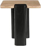 Ravenna - Genuine Travertine Top And Oak Wood Base Table