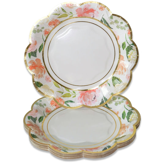 Brunch Floral 7 Inch Paper Plates Set of 16