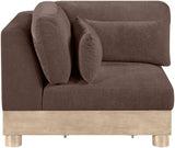 Turin - Chenille Fabric Upholstered Modular Corner Chair - Natural Base