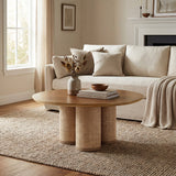 Drift Round Coffee Table Walnut Set