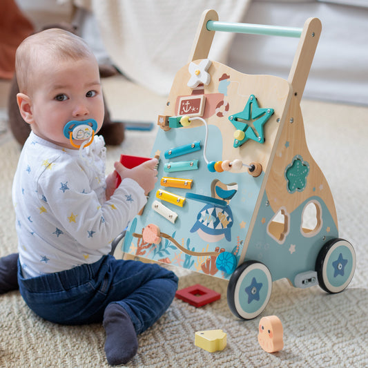 ROBUD Wooden Infant Push Walker Toy