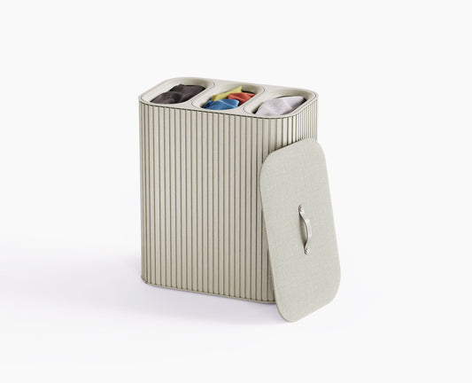 Tota Trio Luxe 90L Ecru Laundry Separation Basket