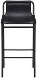 Dax Contemporary Counter Stool with Soft Upholstery and Sturdy Matte Black Metal Frame Design