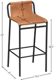 Dax Contemporary Counter Stool with Soft Upholstery and Sturdy Matte Black Metal Frame Design