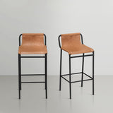 Dax Contemporary Counter Stool with Soft Upholstery and Sturdy Matte Black Metal Frame Design