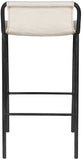 Dax Contemporary Counter Stool with Soft Upholstery and Sturdy Matte Black Metal Frame Design