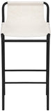 Dax Contemporary Counter Stool with Soft Upholstery and Sturdy Matte Black Metal Frame Design