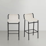 Dax Contemporary Counter Stool with Soft Upholstery and Sturdy Matte Black Metal Frame Design