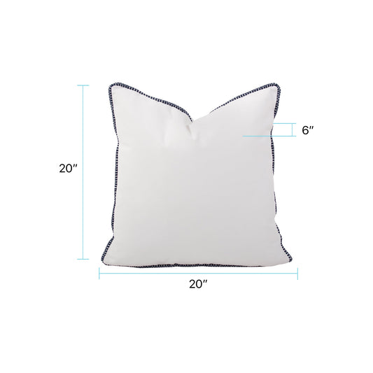20 x 20 Outdoor Pillow with Dec Cord- Seascape Natural- Poly Insert