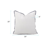 20 x 20 Outdoor Pillow with Dec Cord- Seascape Natural- Down Alternative Insert