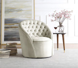 Alessio Velvet Swivel Accent Chair with Deep Button Tufting for a Chic Contemporary Living Space