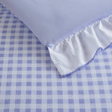 Soft Ruffled Gingham Comforter Set, Blue