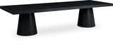 Tavolo Contemporary Dining Table with Rich Black Oak Finish and Expanding Leaf Extensions for Versatility
