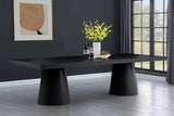 Tavolo Contemporary Dining Table with Rich Black Oak Finish and Expanding Leaf Extensions for Versatility