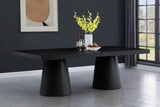 Tavolo Contemporary Dining Table with Rich Black Oak Finish and Expanding Leaf Extensions for Versatility