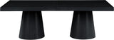Tavolo Contemporary Dining Table with Rich Black Oak Finish and Expanding Leaf Extensions for Versatility