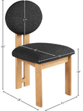 Napa Dining Chair Set of 2 - Contemporary Design with Luxurious Boucle Fabric and Natural Wood Frame