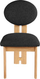 Napa Dining Chair Set of 2 - Contemporary Design with Luxurious Boucle Fabric and Natural Wood Frame