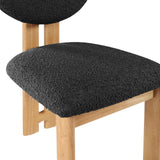Napa Dining Chair Set of 2 - Contemporary Design with Luxurious Boucle Fabric and Natural Wood Frame