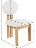 Napa Dining Chair Set of 2 - Contemporary Design with Luxurious Boucle Fabric and Natural Wood Frame