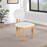 Napa Dining Chair Set of 2 - Contemporary Design with Luxurious Boucle Fabric and Natural Wood Frame